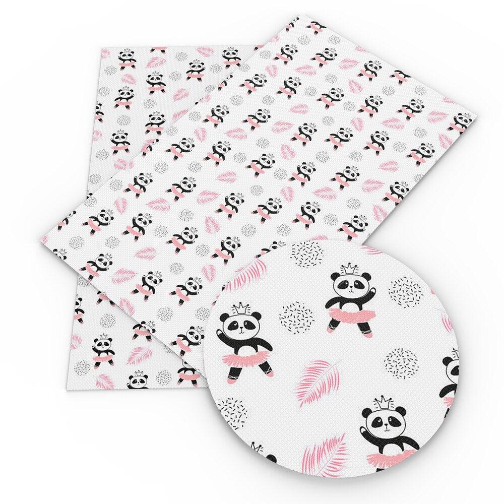 Lisslune | Panda Pattern Faux Leather Craft Sheet for Creative Projects