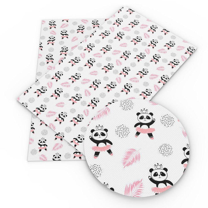 Lisslune | Panda Pattern Faux Leather Craft Sheet for Creative Projects