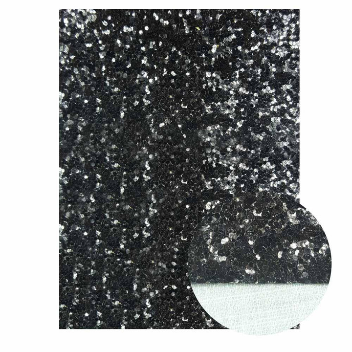 Lisslune | Sparkling Black Synthetic Leather Craft Set - Essential DIY Supplies