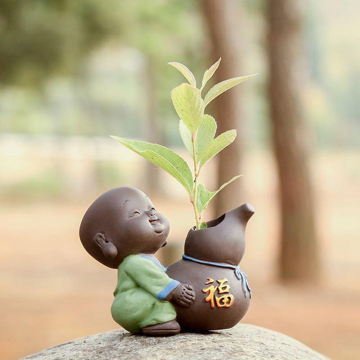 Lisslune | Zen Harmony Ceramic Buddha Monk Tea Companion for Mindful Brewing