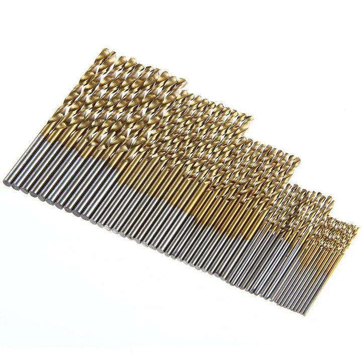 Lisslune | 50-piece Premium HSS Titanium Drill Bit Set for Woodworking and Metalworking
