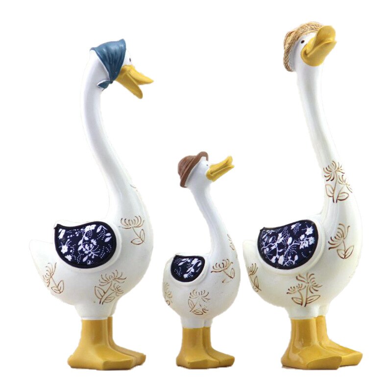 Lisslune | 3Pcs Resin American Style Duck Table Decor