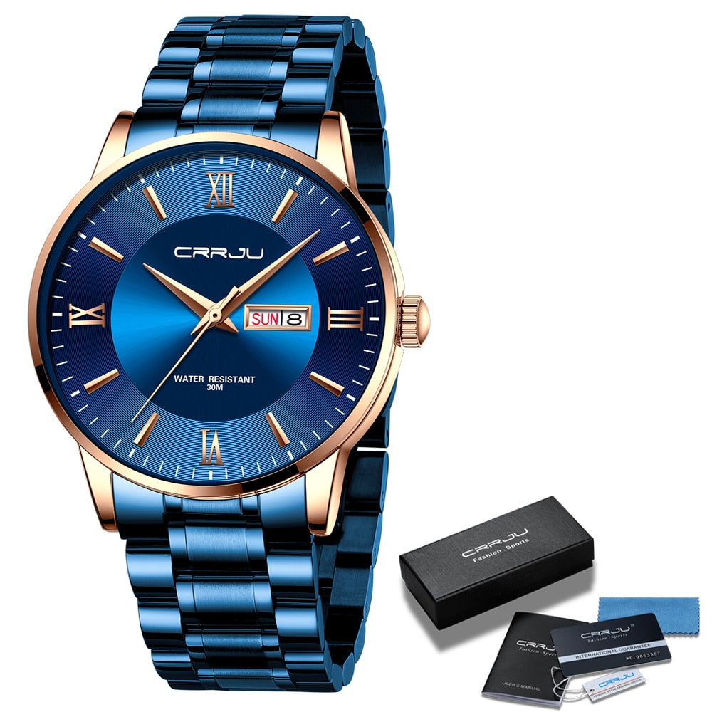 Lisslune | Men's Luxury Waterproof Sports Watch – Stainless Steel Quartz Chronograph