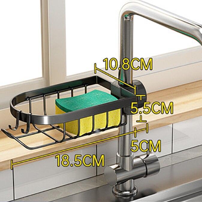 Lisslune | Adjustable Stainless Steel Sink Rack with Integrated Towel Holder - Perfect for Organizing Kitchen and Bath