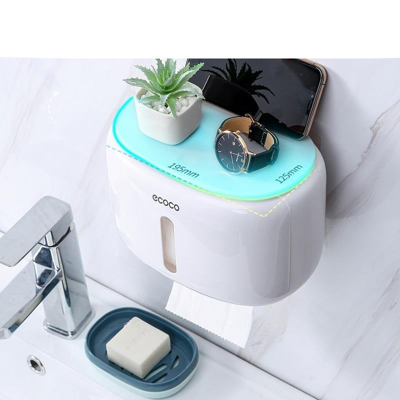 Lisslune | Modern Wall Mounted Bathroom Organizer with Toilet Paper Holder