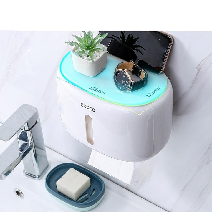 Lisslune | Modern Wall Mounted Bathroom Organizer with Toilet Paper Holder