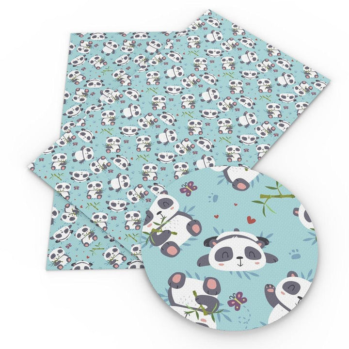 Lisslune | Panda Pattern Faux Leather Craft Sheet for Creative Projects