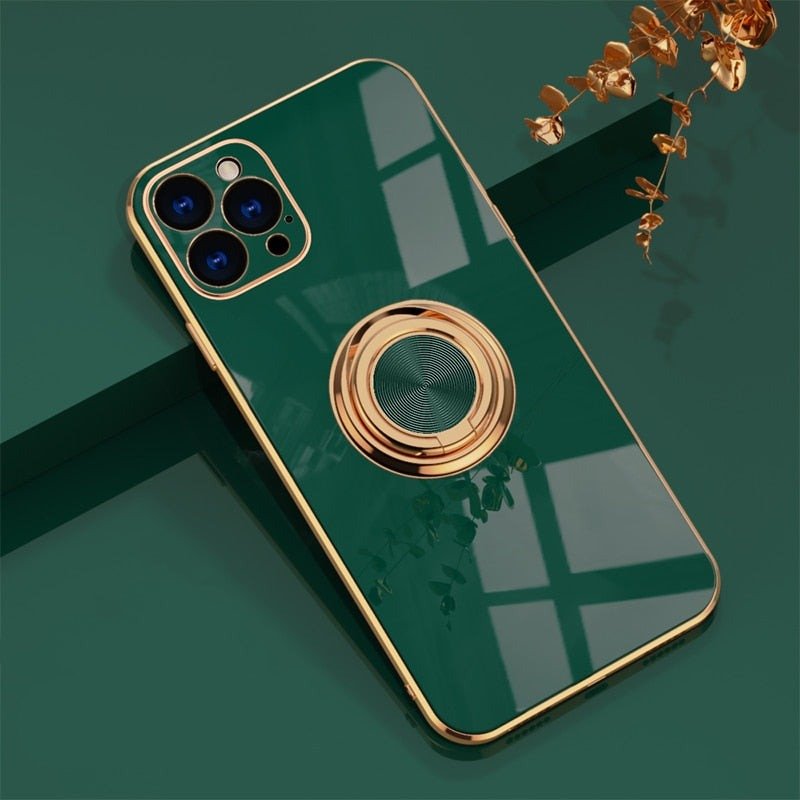 Lisslune | iPhone Case with Metal Stand Ring