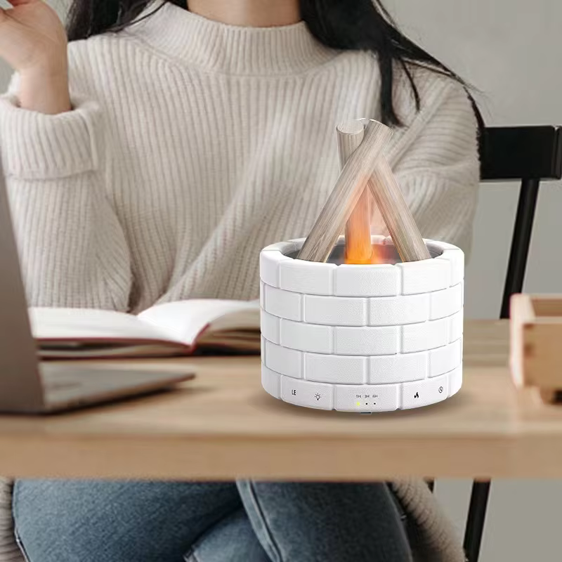 Lisslune | AirFlame Ultrasonic Air Humidifier with Fireplace-like Flame Effect – Compact & Effective