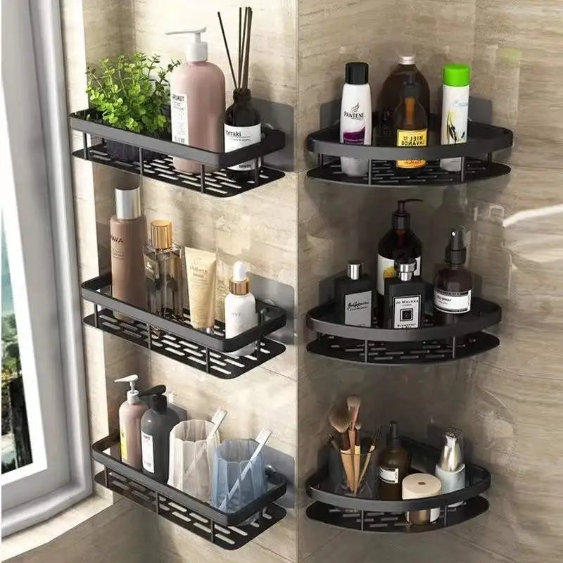 Lisslune | Stylish & Practical No-Drill Shower Corner Shelf – Space-Saving Bathroom Storage Rack