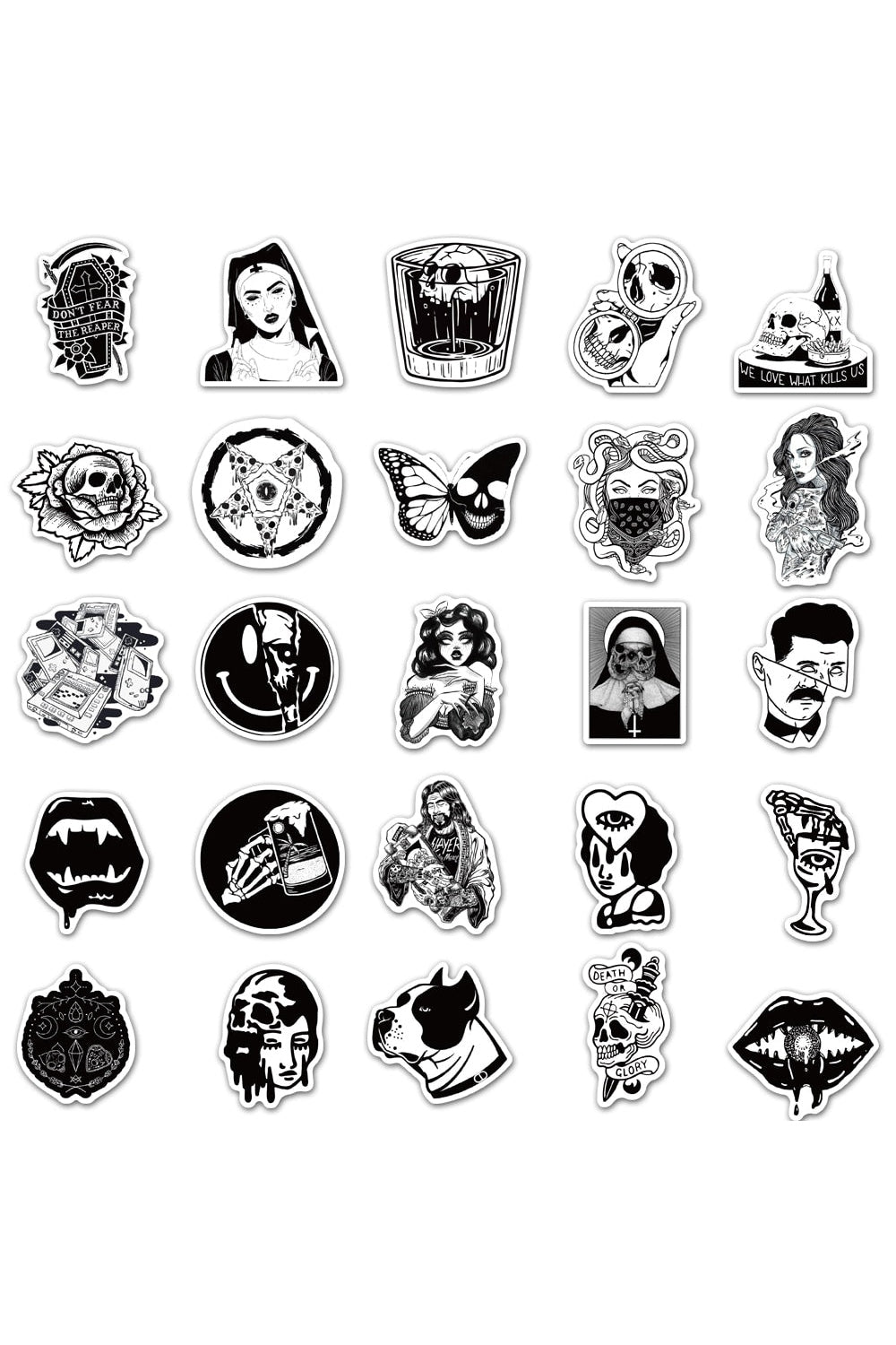 Lisslune | Black and white scrapbook stickers