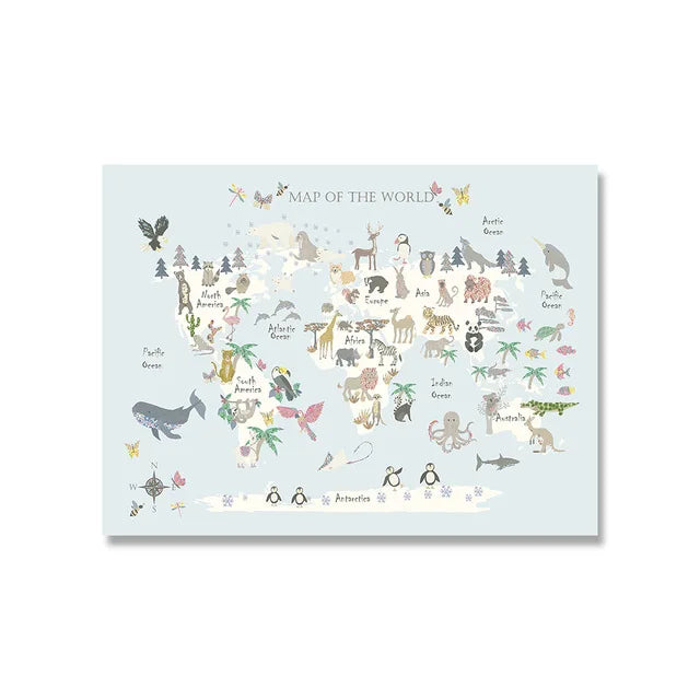Lisslune | World map canvas poster