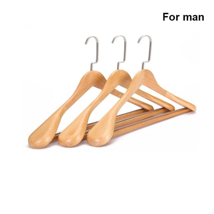 Lisslune | Elegant Botanica Lotus Wood Suit Hanger Collection with Wide Shoulders and Non-Slip Rod