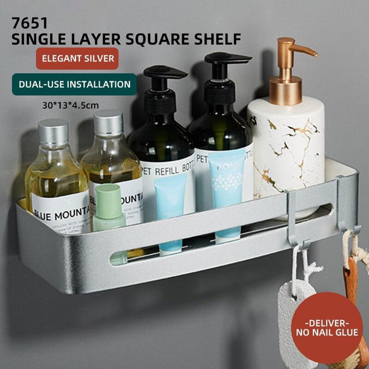 Lisslune | Stylish Wall-Mounted Bathroom Organizer in Premium Space Aluminum: A Luxury Storage Solution