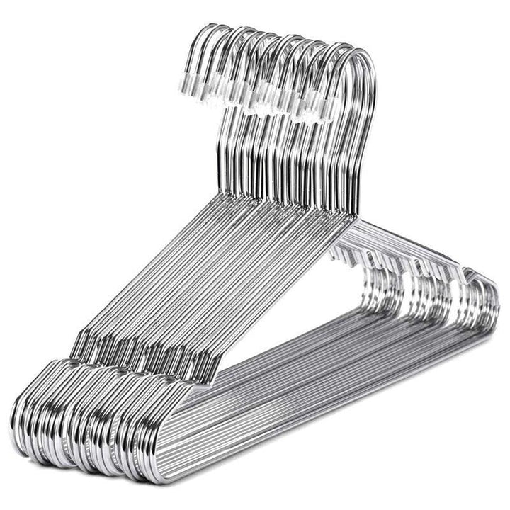 Lisslune | Deluxe Silver Stainless Steel Hanger Set - 20 Pack for Superior Closet Organization