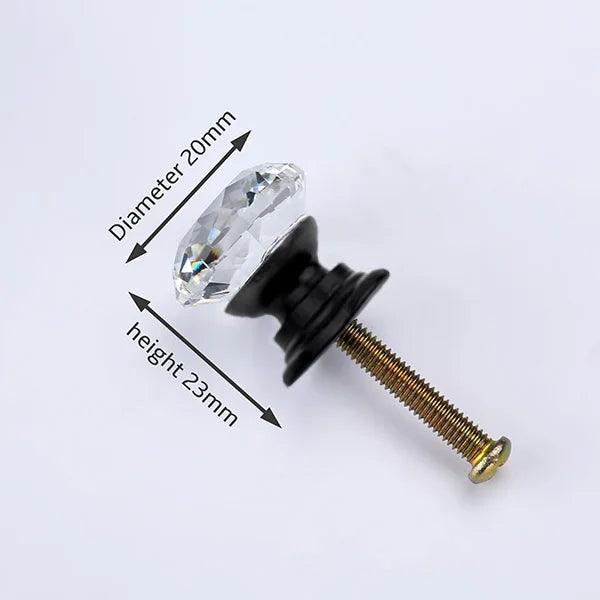Lisslune | Luxurious diamond-shaped glass knobs with elegant gold accents to enhance home decor
