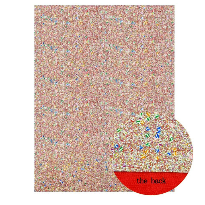 Lisslune | Shiny Red Chunky Glitter Craft Fabric Sheets - A4 Size for DIY Projects