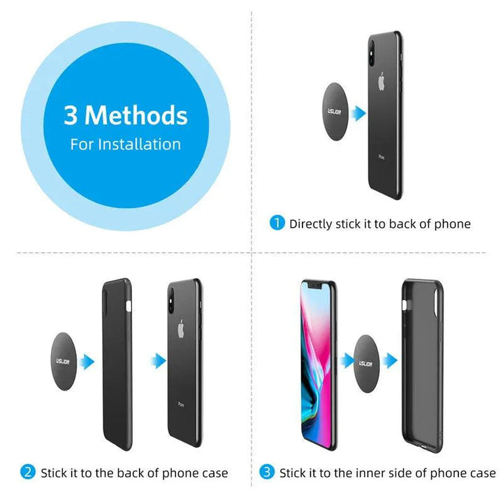Lisslune | Magnetic iPhone Holder with Metal Plate - Versatile Hands-Free Holder for All Models