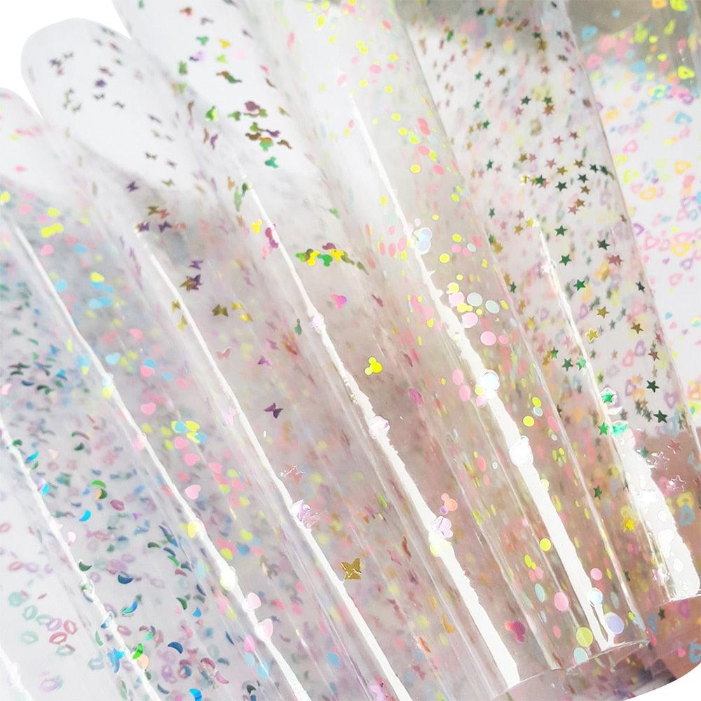 Lisslune | Shiny star and heart PVC craft sheets for artistic creations