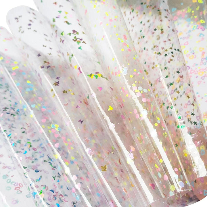 Lisslune | Shiny star and heart PVC craft sheets for artistic creations