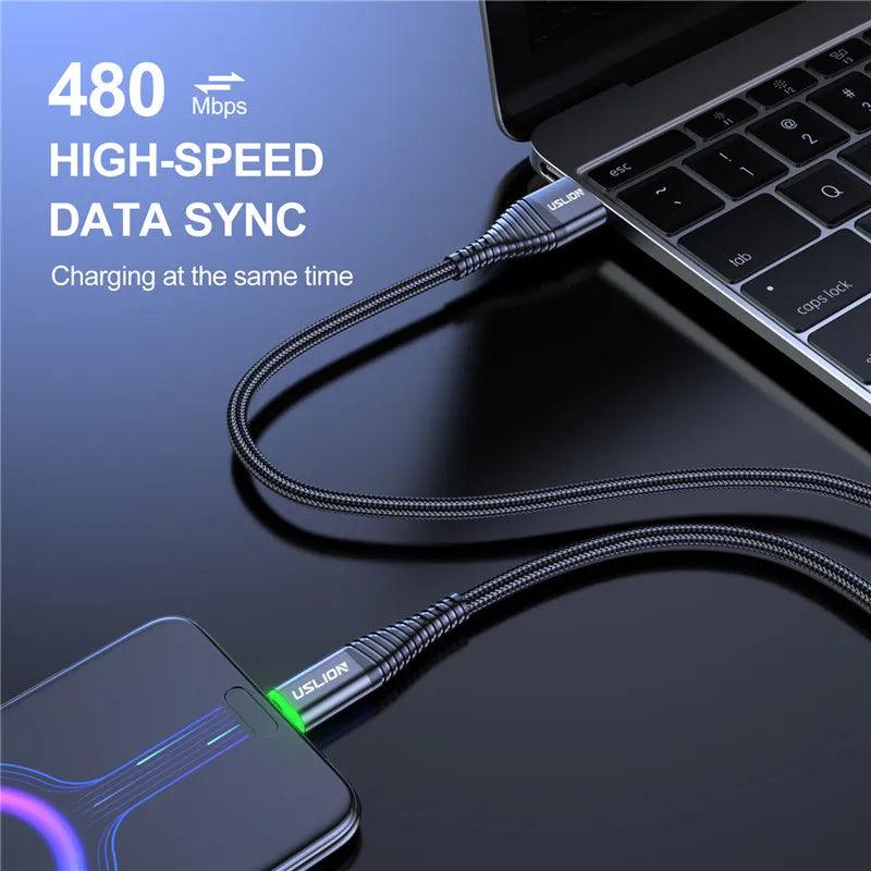 Lisslune | Lightning Speed 5A LED Micro USB Charging Cable - Stylish Data Synchronization with Illuminated Features