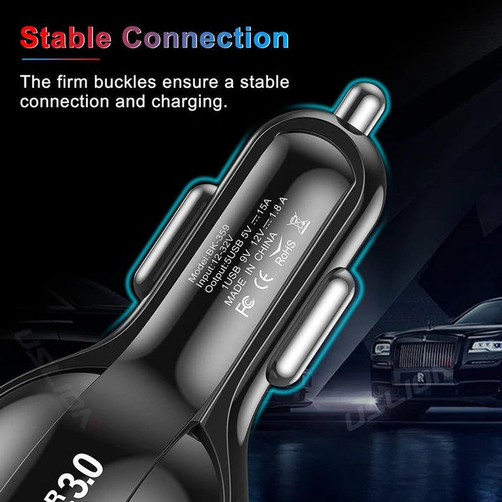 Lisslune | Multi-device fast charging USB car charger for iPhone 12 and all smartphones - your ideal travel companion