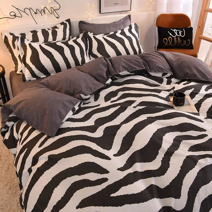 Rynx | Orange Bedding Set Girls Boys Bedding Sheet Plaid Duvet Cover No Filling 240x220 Single Double Queen King Bedding