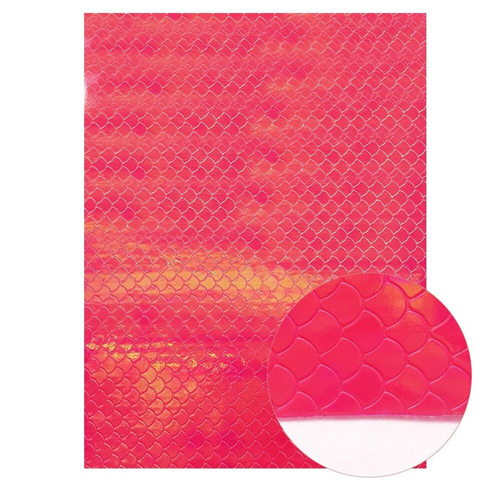 Lisslune | Shiny Red Chunky Glitter Craft Fabric Sheets - A4 Size for DIY Projects
