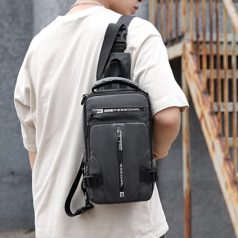 Lisslune | Waterproof Oxford Crossbody Bag, Anti-Theft Sling Bag, USB Charging & Multi-Pocket Design