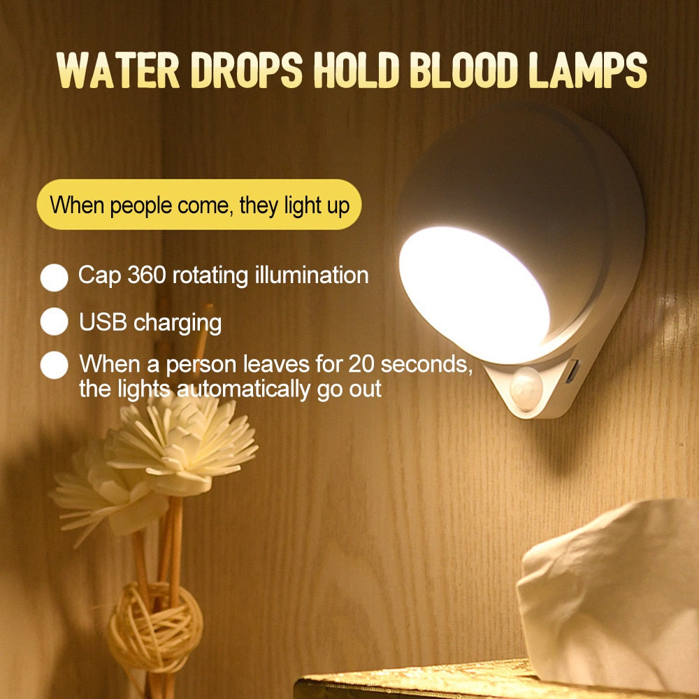 Lisslune | 360 Rotating Water Drop Magnetic Night Lamp