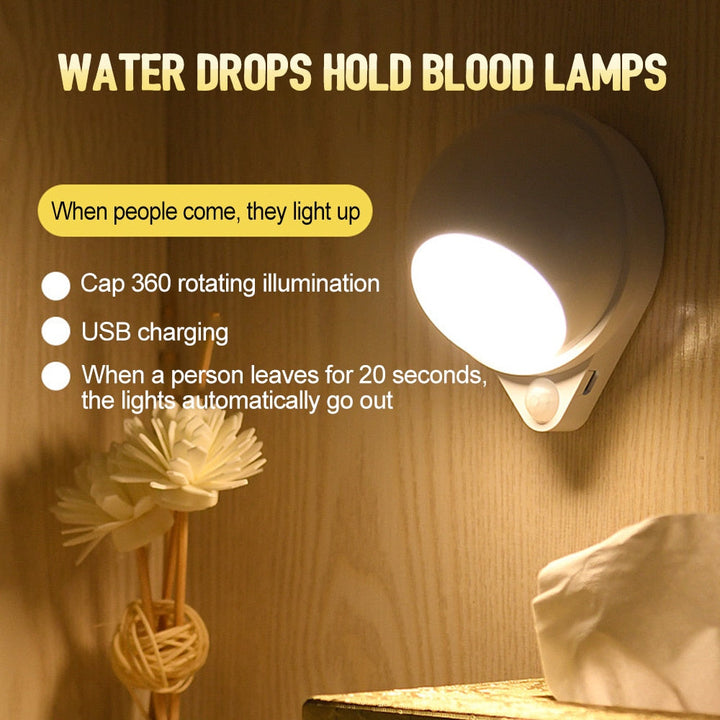 Lisslune | 360 Rotating Water Drop Magnetic Night Lamp