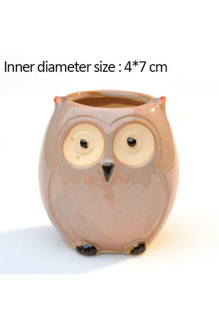 Lisslune | Owl Ceramic Flower Pot