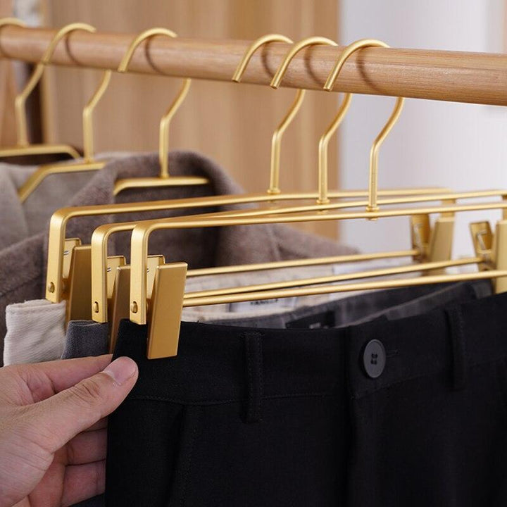 Lisslune | Premium Non-Slip Trouser Hanger Collection - 5 Pack in Sturdy Metal & Aluminum Alloy