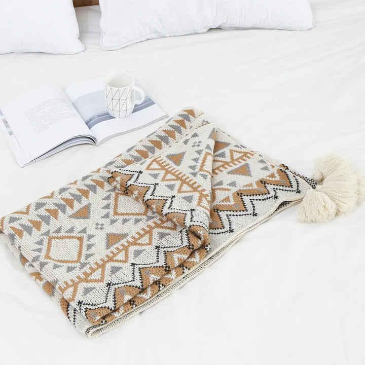 Rynx | Textile City Retro decorative cover blanket winter thick Navajo style sofa towel home knitted throw bedspread 130x200cm