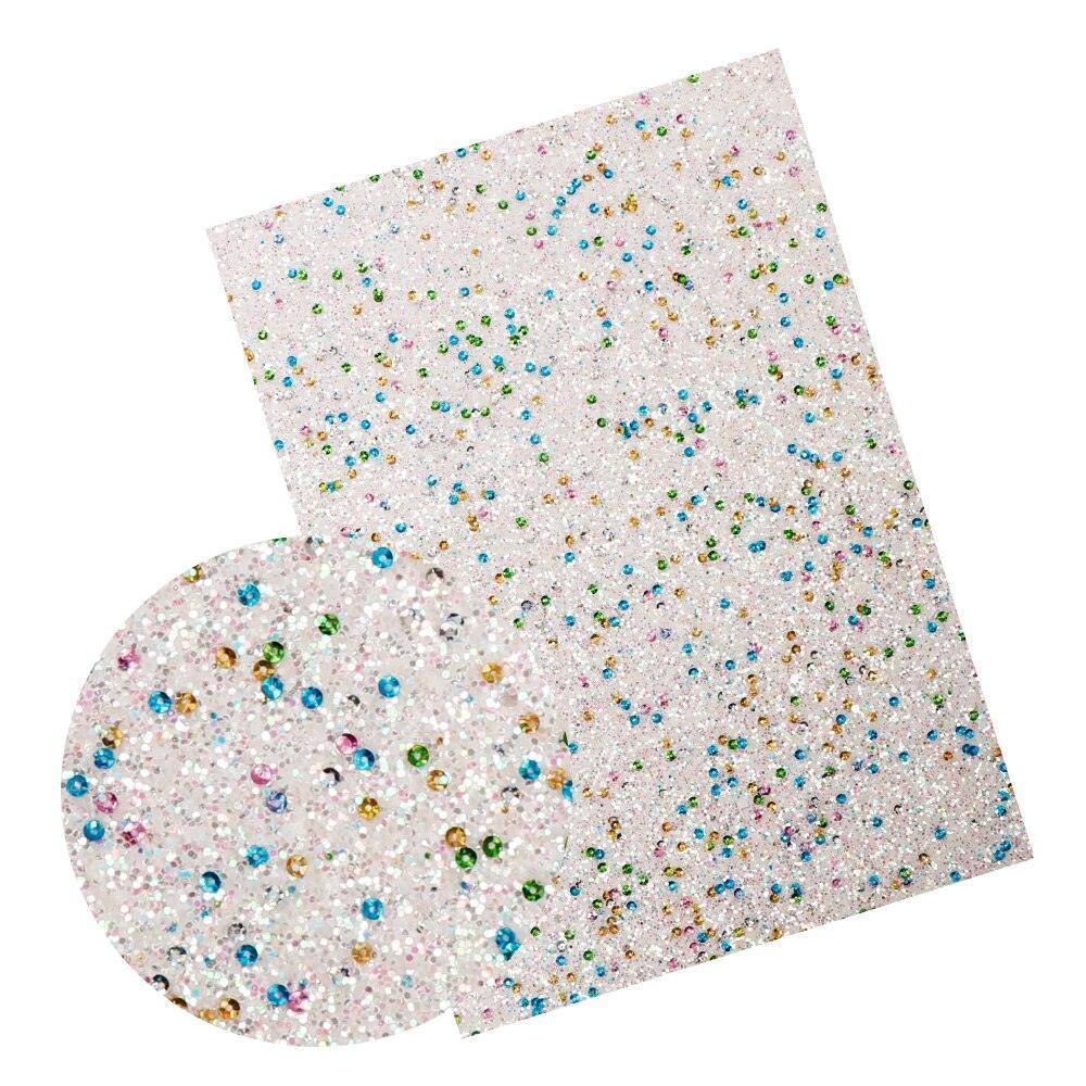 Lisslune | Iridescent Rainbow Glitter Synthetic Leather Leaves for Elegant DIY Masterpieces