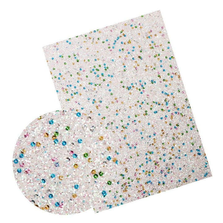 Lisslune | Iridescent Rainbow Glitter Synthetic Leather Leaves for Elegant DIY Masterpieces