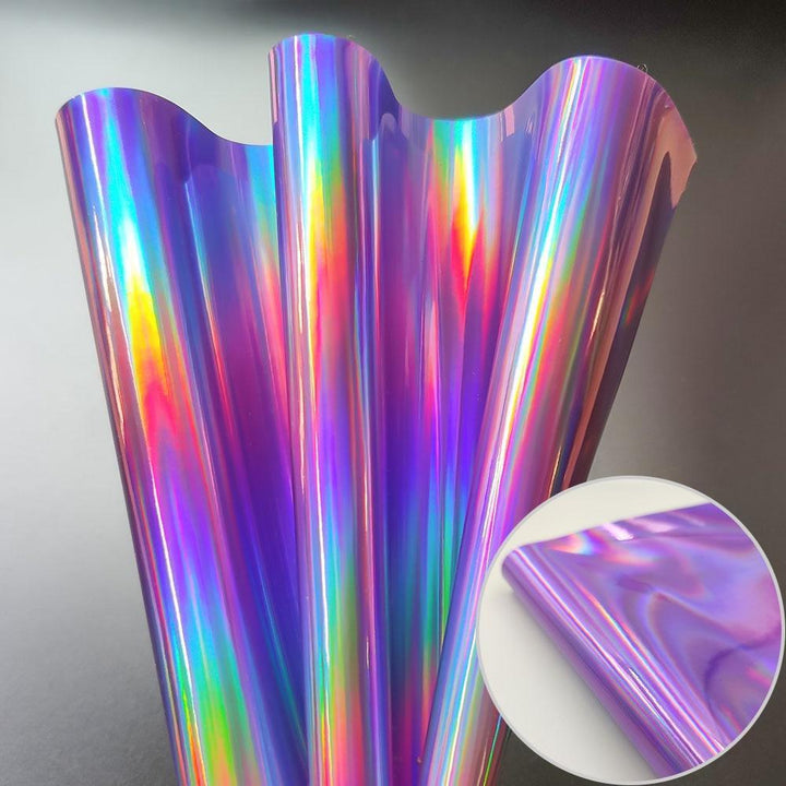 Lisslune | Iridescent Holographic Faux PU Leather Sheets for Creative DIY Projects