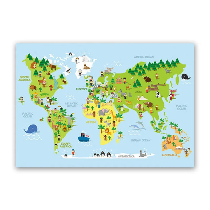 Lisslune | World map canvas poster