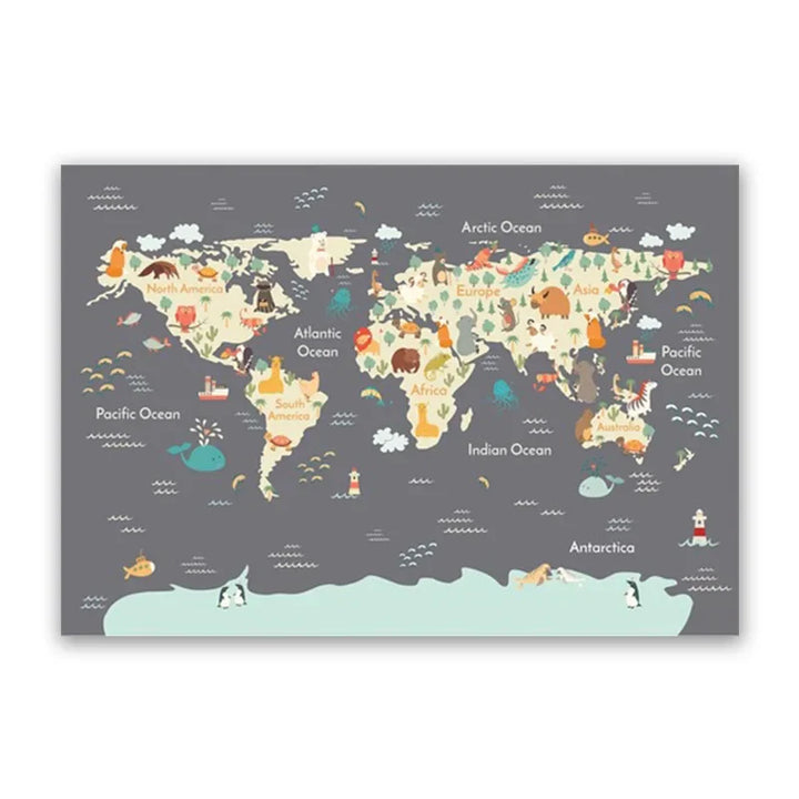 Lisslune | World map canvas poster