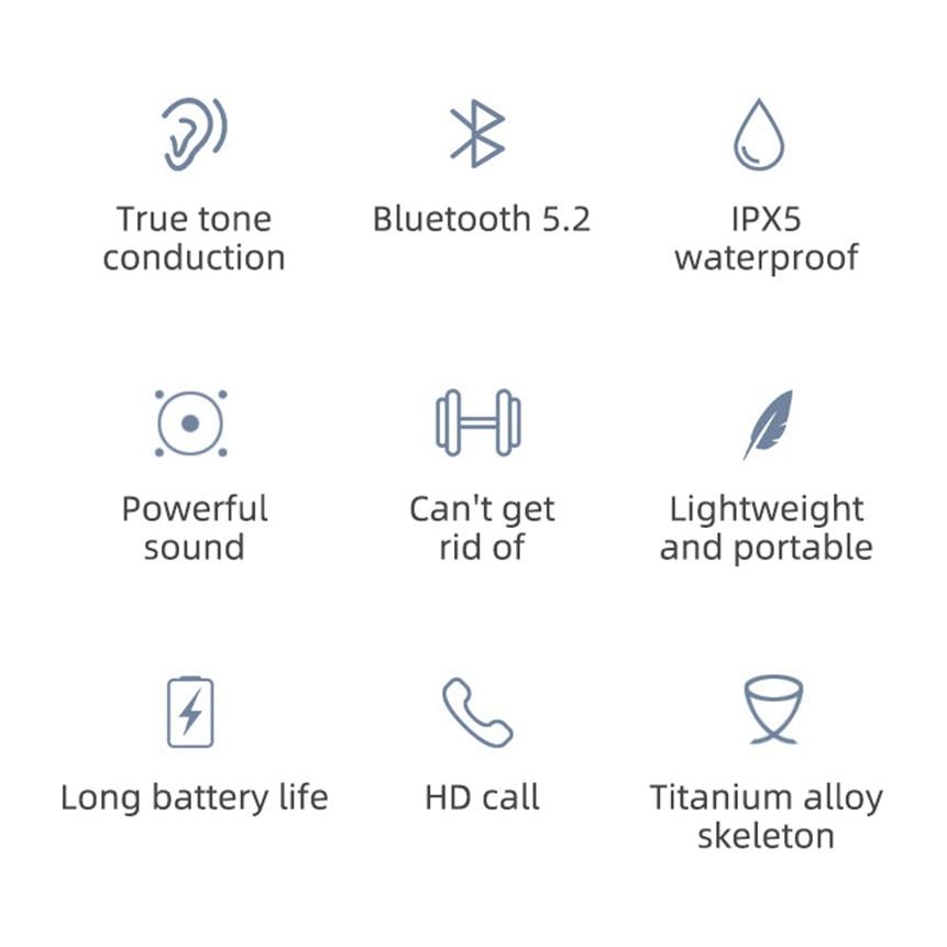 Lisslune | Wireless Bone Conduction Bluetooth Headphones