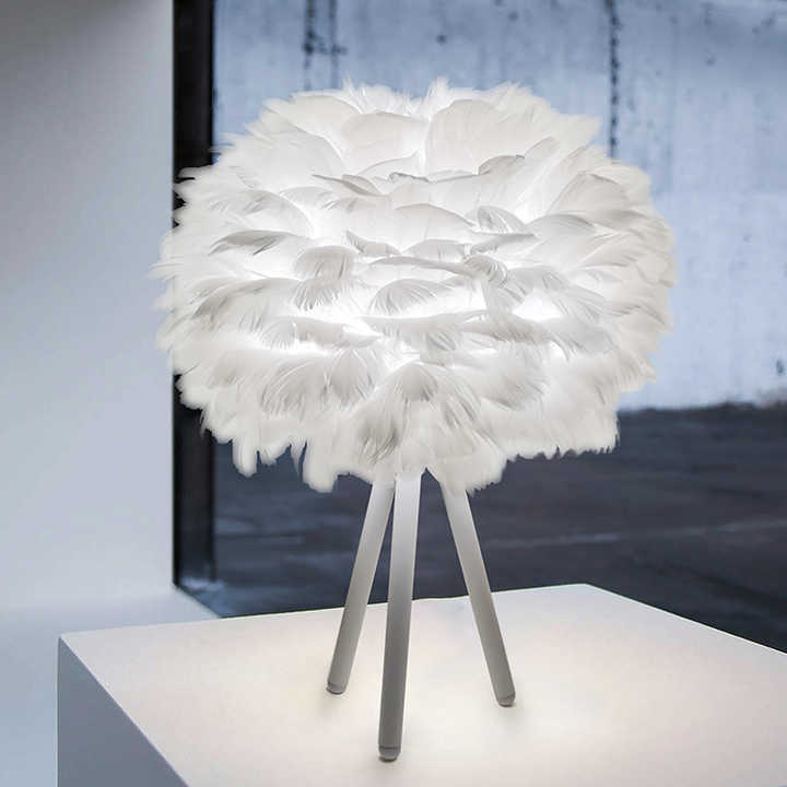 Lisslune | Table Lamp - FeatherLux - Dimmable Light - Elegant Feather Design