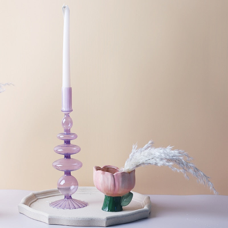 Lisslune | Lilac Candle Holder made of Glass