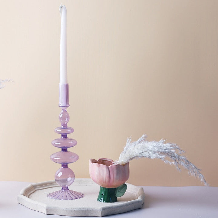 Lisslune | Lilac Candle Holder made of Glass