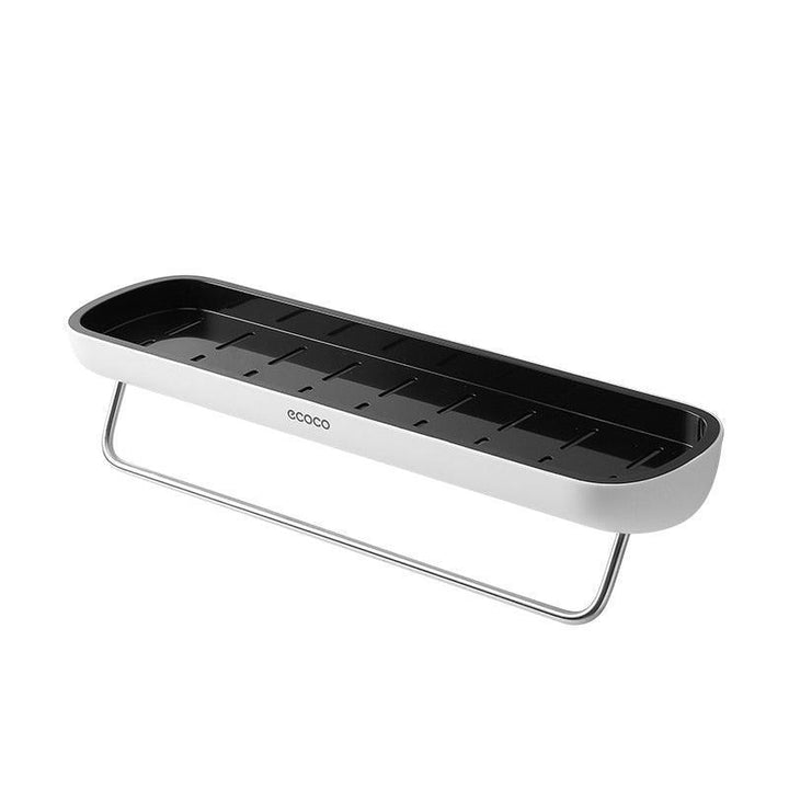 Lisslune | Modern Wall-Mounted Bathroom Organizer with Integrated Towel Holder | Drill-Free Shower Storage Solutions