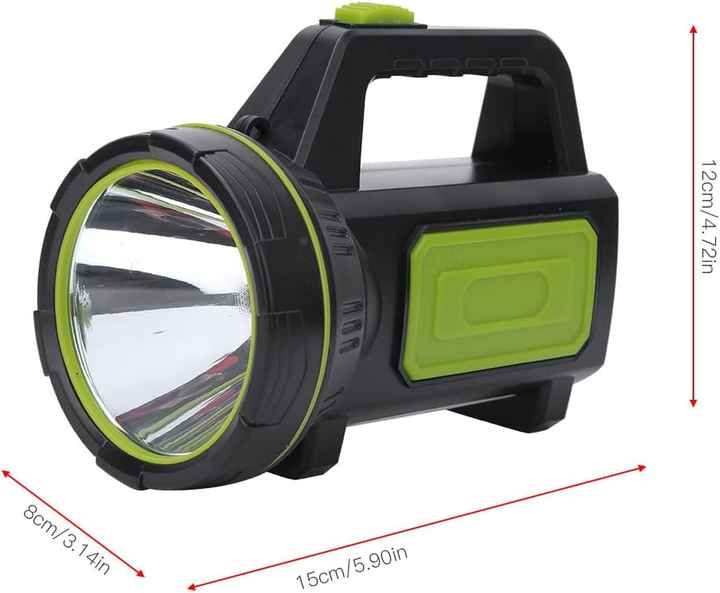 Lisslune | LED flashlight with side spotlight – Portable work light for camping and emergencies