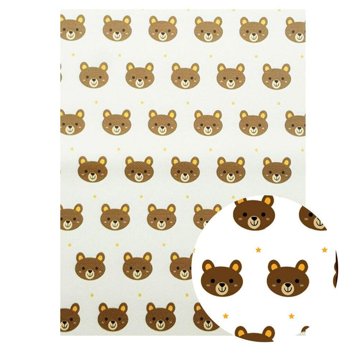 Lisslune | Chic Synthetic Leather Leaves with Luxurious Cartoon Bow Prints for Stylish DIY Creations