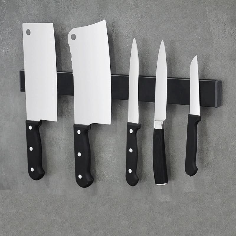 Lisslune | Magnetic Knife Holder – Wall-Mounted Black Steel Rack