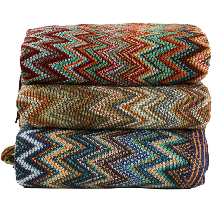 Rynx | Textile City Bohemia Style Embroidered Blanket Winter Warm Cozy Pashmina Fringe Throw Hotel Sofa Decoration Bedspread 130x230cm