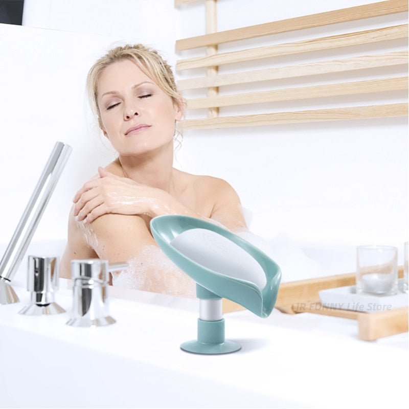 Lisslune | Soap dish with suction cup holder and drainage (Set of 2)