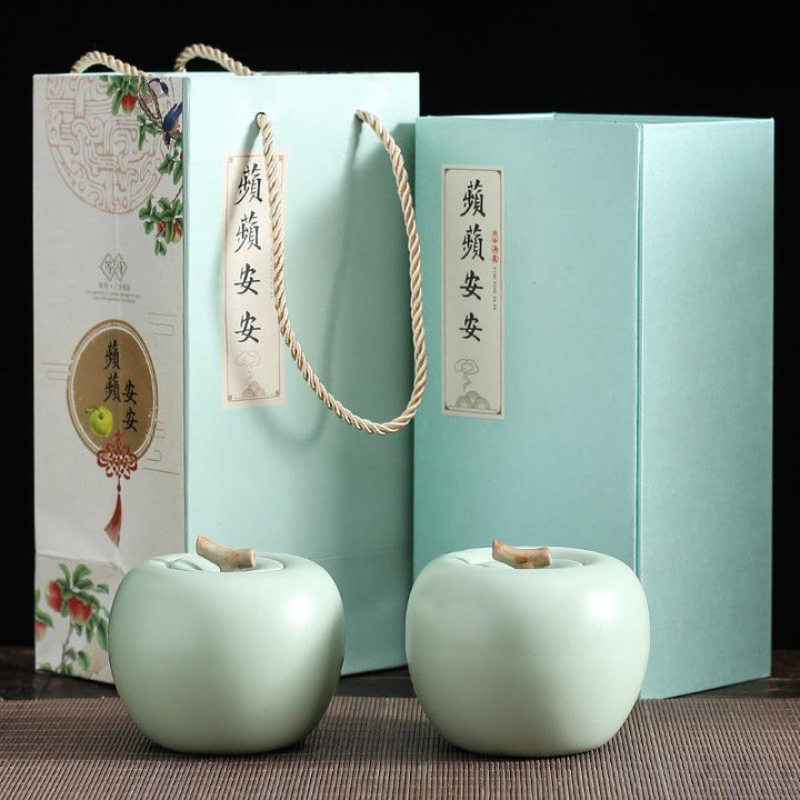 Lisslune | Charming red apple ceramic kitchen storage container